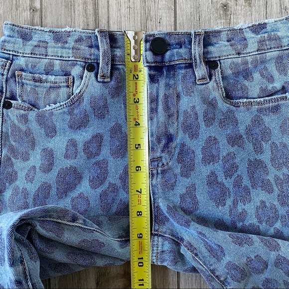 BLANK NYC The Bond Mid-Rise Skinny Ankle Leopard Animal Print Jeans Blue NWT 25 - Picture 10 of 14